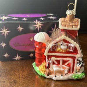 Christopher Radko Barn with Animals Ornament